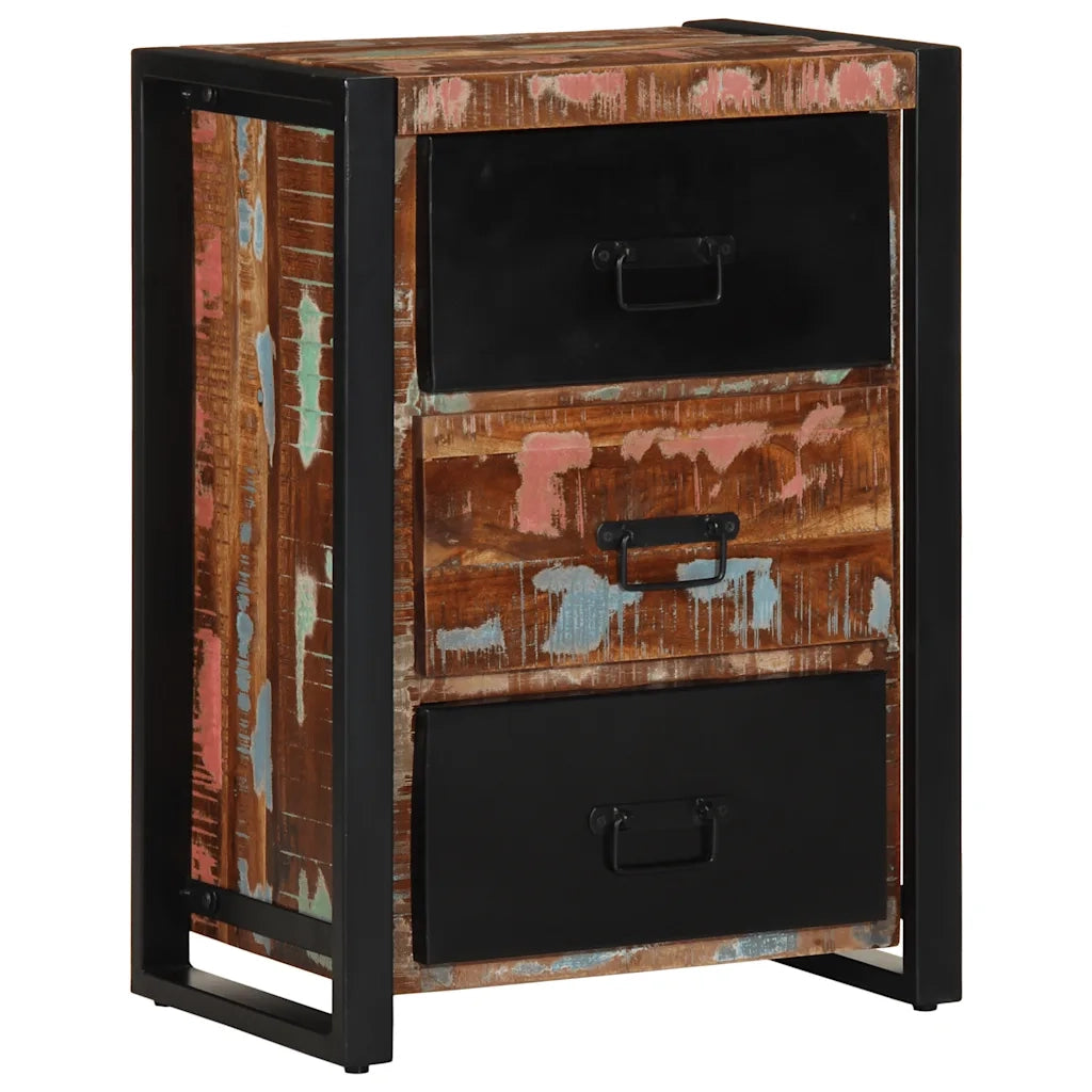 Mobiletto con cassetti multicolore 50x35x70 cm in legno massello di recupero 4013584