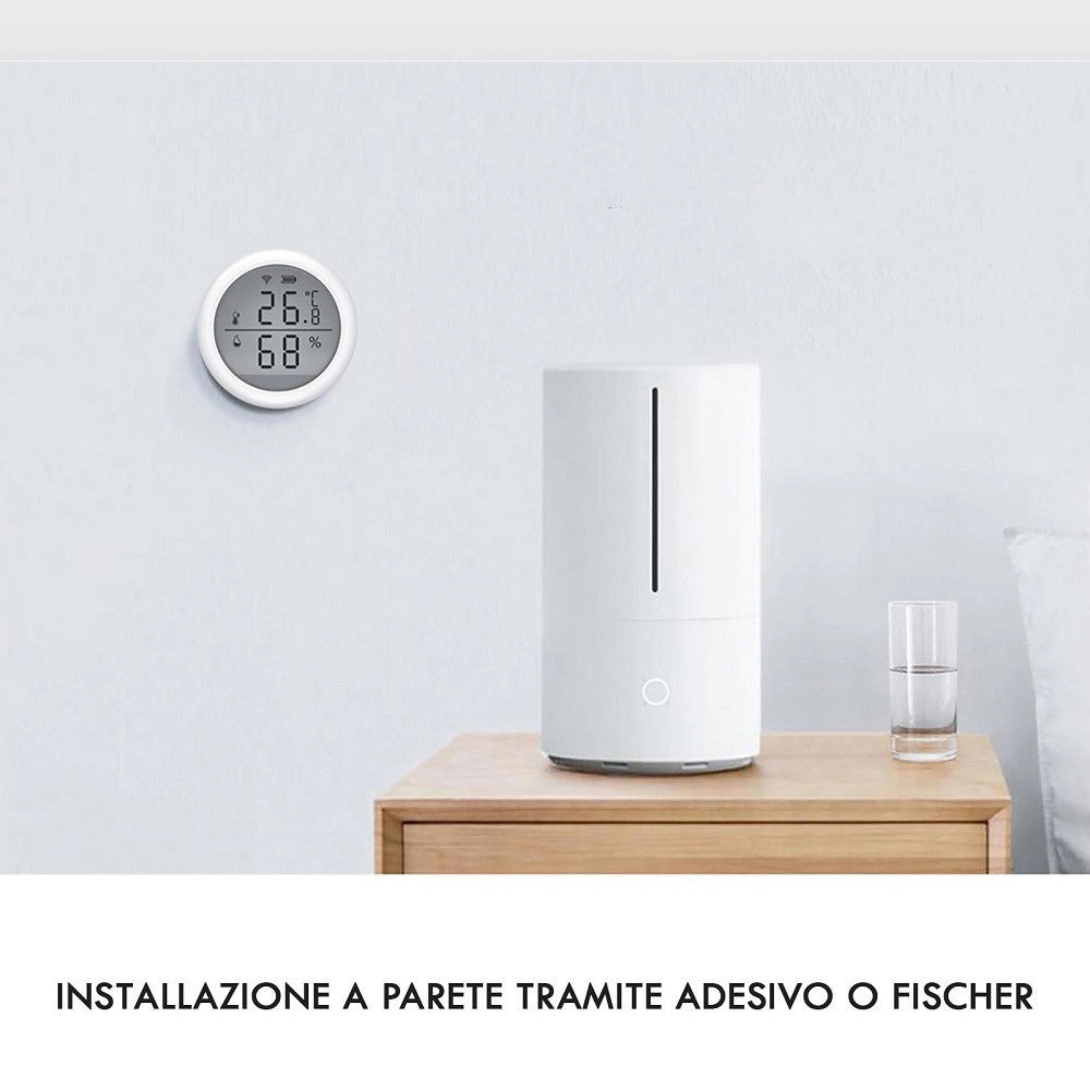 Trade Shop - Termometro Smart Wifi Sensore Temperatura Umidita App Ifttt Smart Life Alexa Google -