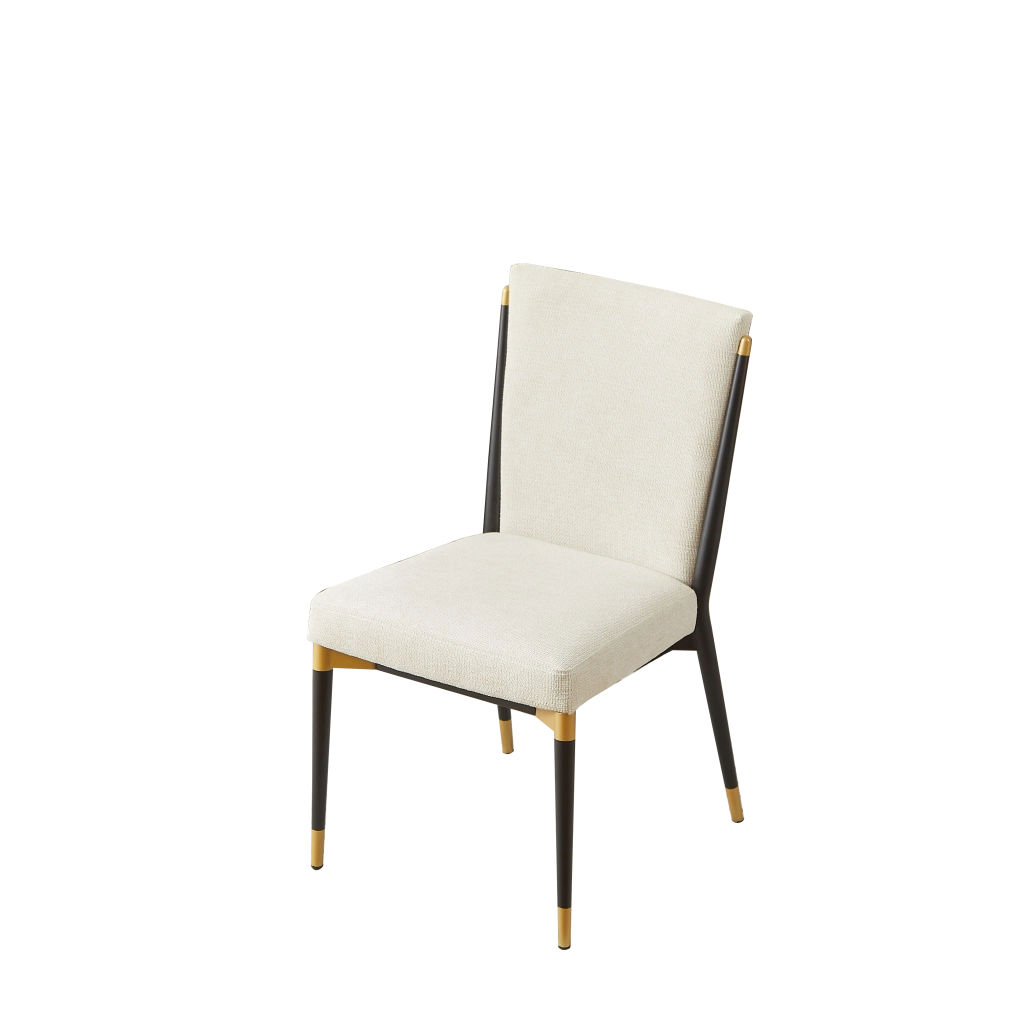Sedia da pranzo Set da 2 con Piedini Regolabili e Design Minimalista, in Tessuto Beige