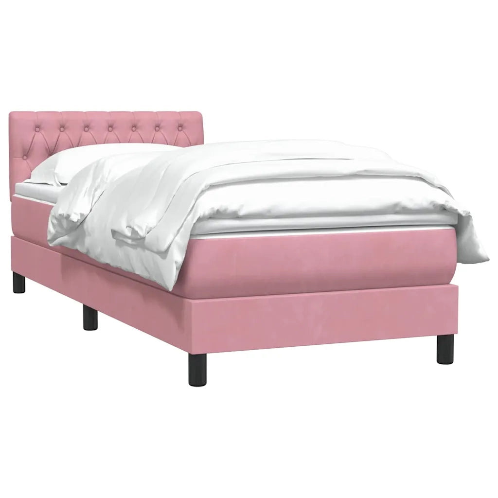 vidaXL Giroletto a Molle con Materasso Rosa 90x210 cm Velluto