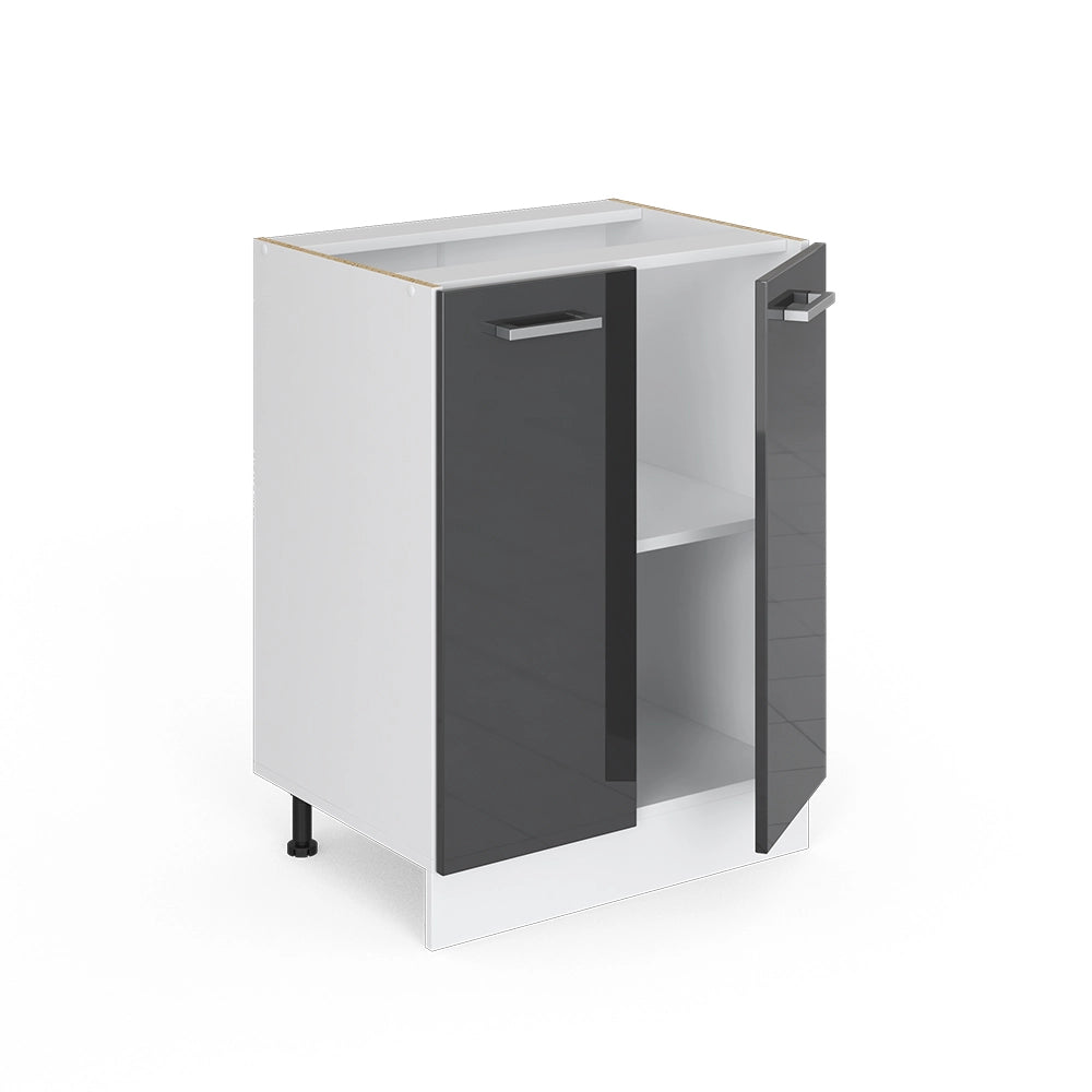 Vicco Mobiletto base cucina Antracite lucido 60 cm , PL Rovere