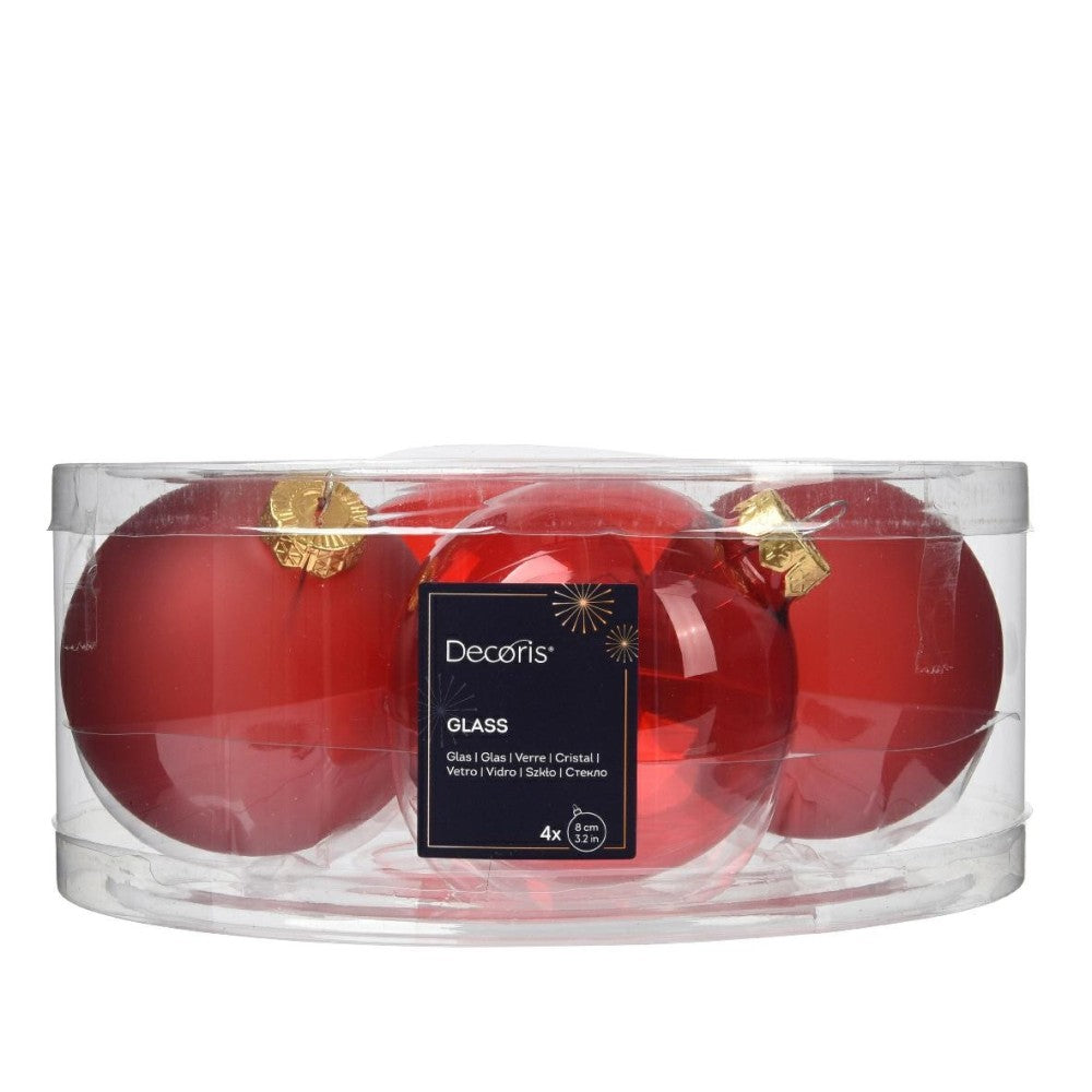 KIT 4 PALLINE di Vetro Ø 8 cm