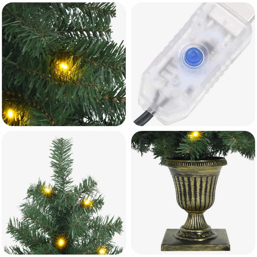 Albero di Natale Mini 120 cm 100 LED Bianco caldo PVC Verde 42056937