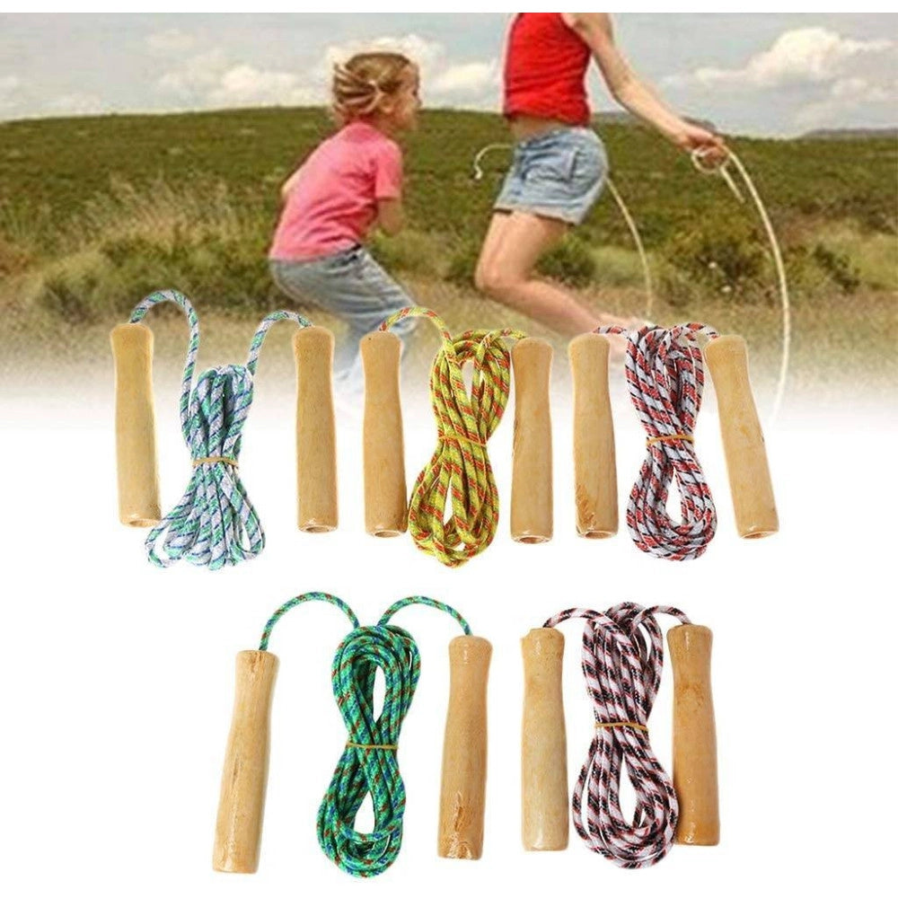 Trade Shop - Corda Per Saltare Allenamento Crossfit Jump Rope Pugilato Fitness Manici Legno -
