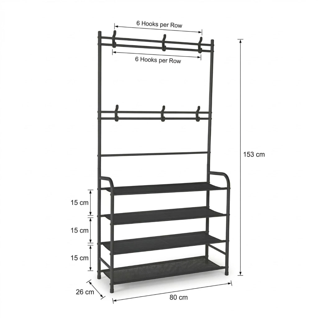 APPENDIABITI CON SCAFFALI E GANCI SALVASPAZIO IN METALLO CASA SCARPIERA 72786