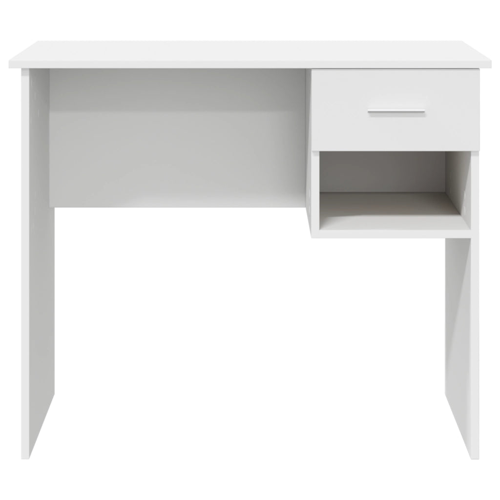 Scrivania con spazio di archiviazione Bianca 90x49.5x75 cm Legno ingegnerizzato