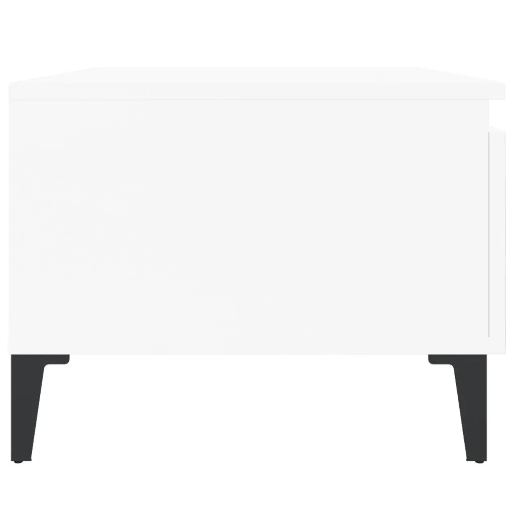 Tavolini 2pz Bianco Lucido 50x46x35 cm in Legno Multistrato 819521