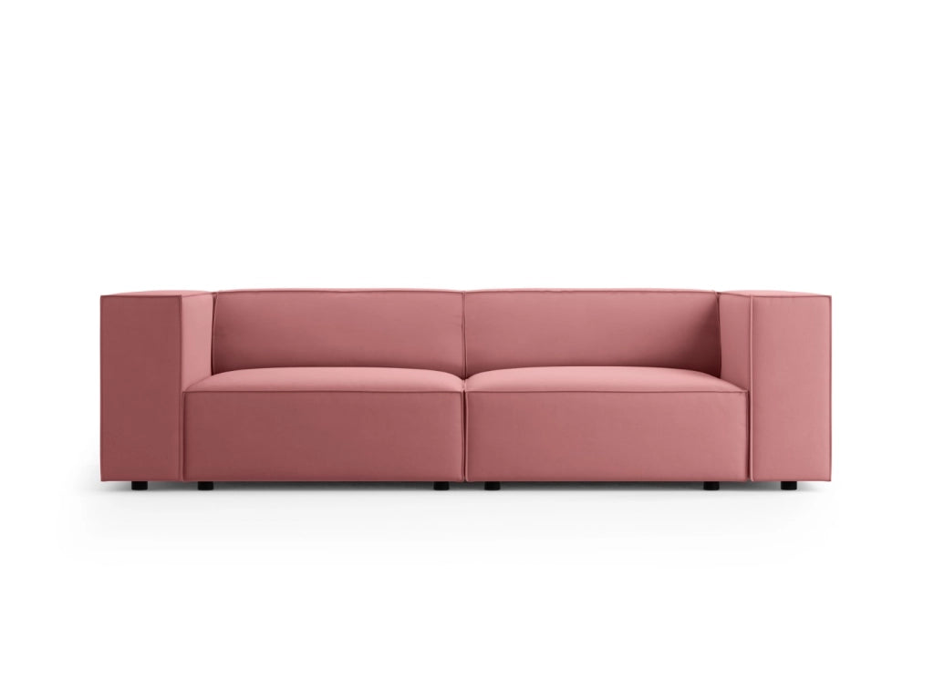 Cosmopolitan Design - Divano "Arendal" 3 posti in velluto salmone 