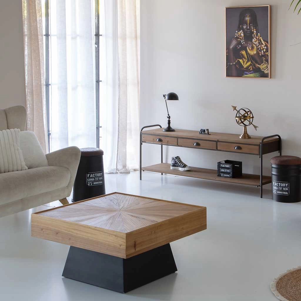 Tavolino quadrato in legno 80x80x40