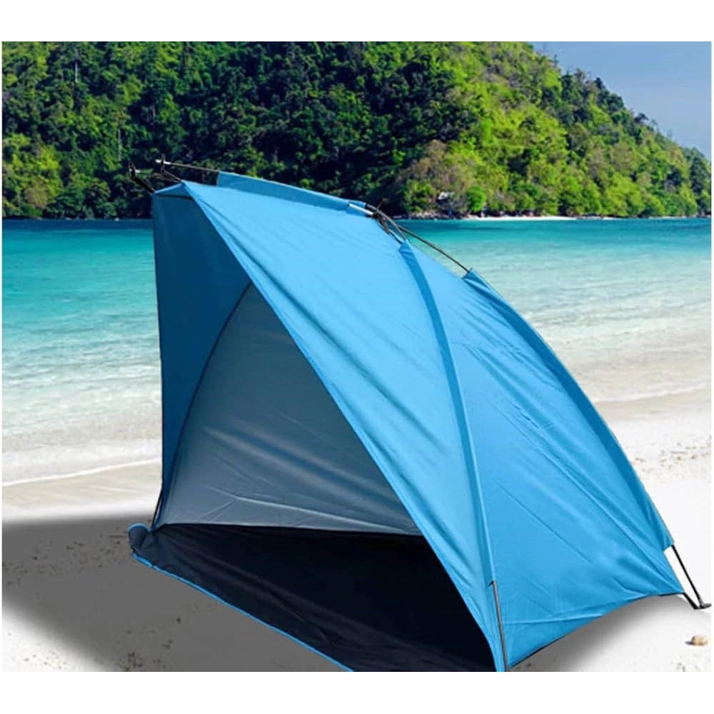 Trade Shop - Tenda Da Spiaggia Paravento Parasole Con Picchetti Portatile Mare 220x110x100cm 206403 -
