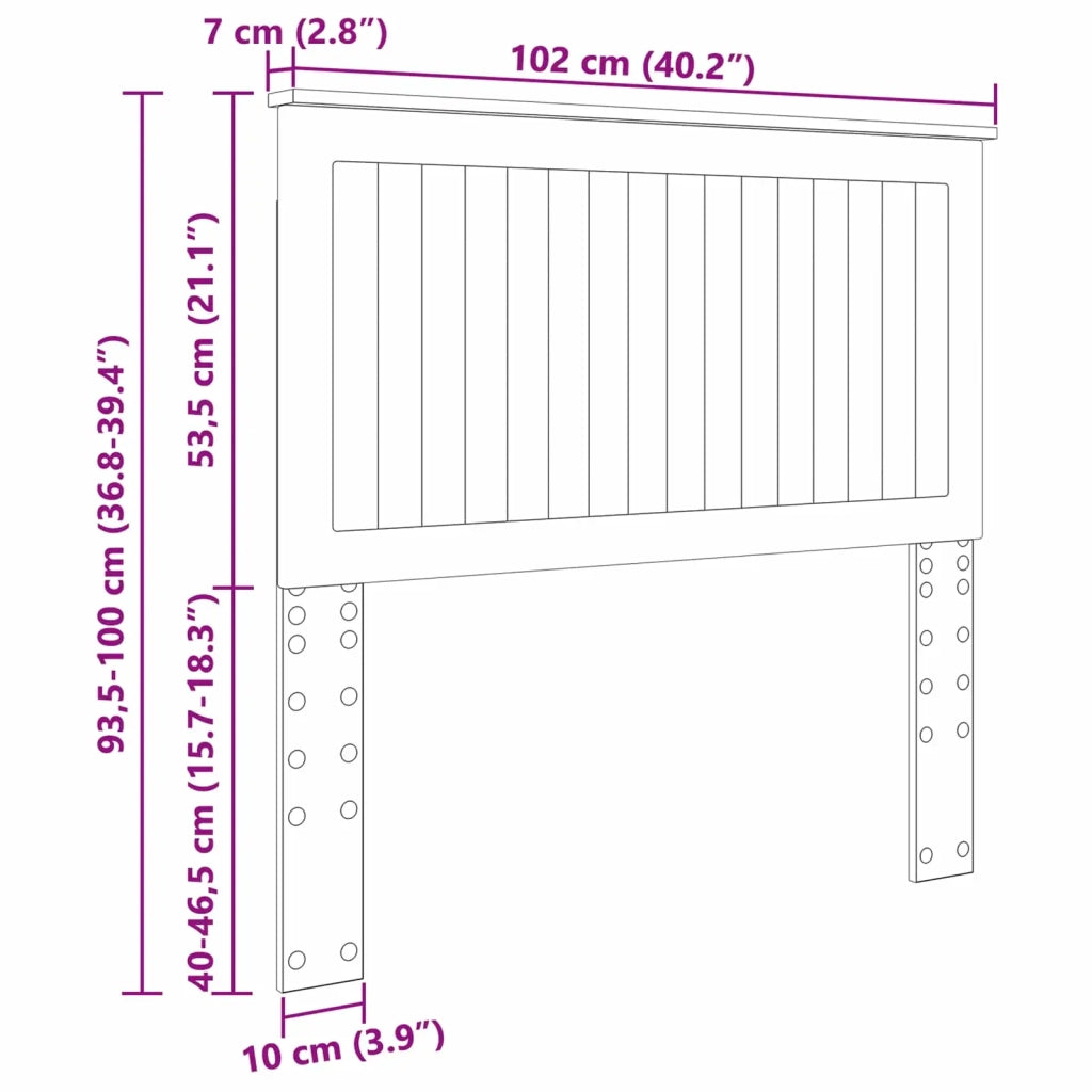Testiera | Testata con Testiera | Testata Bianco 100 cm Legno multistrato