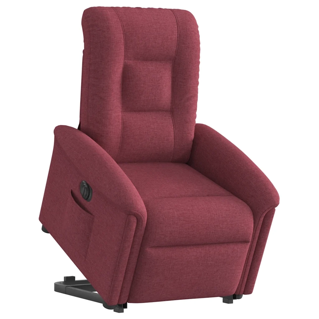 Poltrona Alzapersona Reclinabile Elettrica Rosso Vino Tessuto 3303277