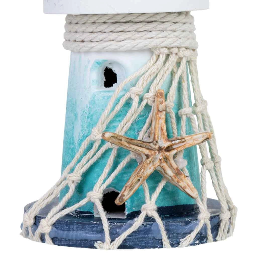 Decorazione da appendere in legno blu, 7x7x18 cm