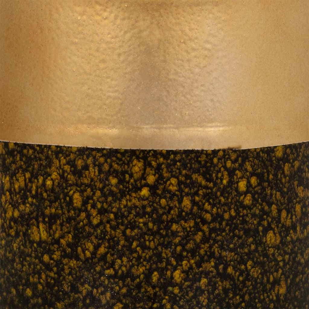 Portacandele in ceramica dorata 10,5x6,5x12,5h
