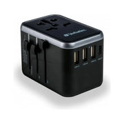Verbatim 49546 Adattatore da viaggio universale 6 in 1 con PD 61W 3x USB-A 2x USB-C colore Nero