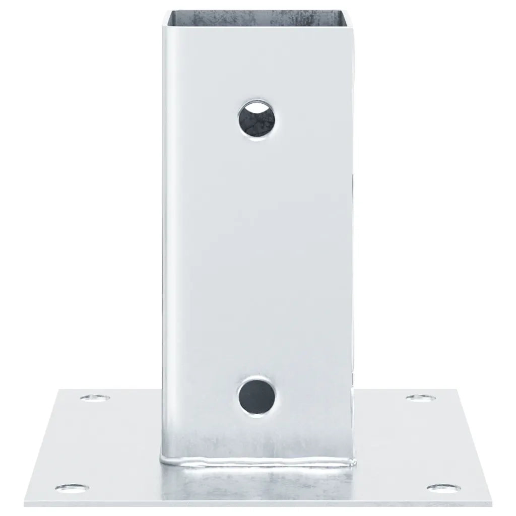 Basi per Pali Quadrate 12 pz Argento 61x61 mm Acciaio Zincato 42000005
