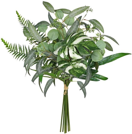 Monstera kunst eucalipto 59 cm kunststeli boquette di steli verdi decorativa per vaso camera da letto bagno soggiorno camera da letto matrimonio decorazione quotidiana