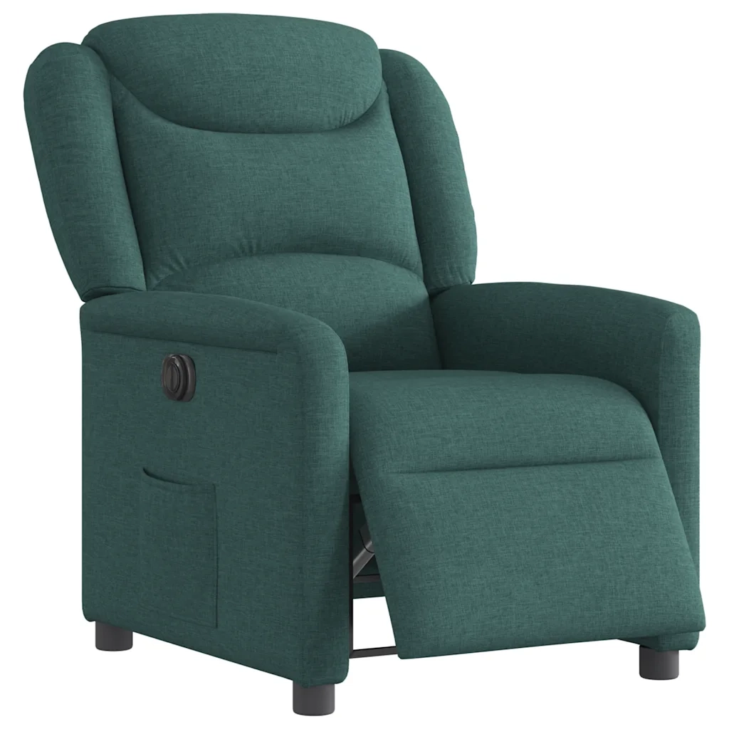 Poltrona Elettrica Reclinabile-Divano Sedia Verde Scuro in Tessuto 532744
