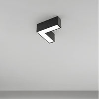 Plafoniera Moderna Grid Giunto L Alluminio Nero Led 10W Dimmerabile Ip20