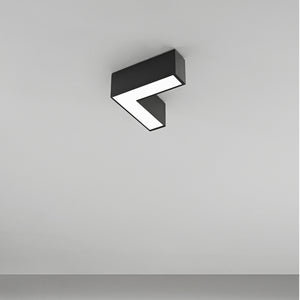 Plafoniera Moderna Grid Giunto L Alluminio Nero Led 10W Dimmerabile Ip20