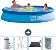 Piscina Rond Opblaasbar Easy Set - 366 x 76 cm - Blu - Inclusa Pomp Filtrazione - Scala - Mat Matita Solare - Guida Piscina