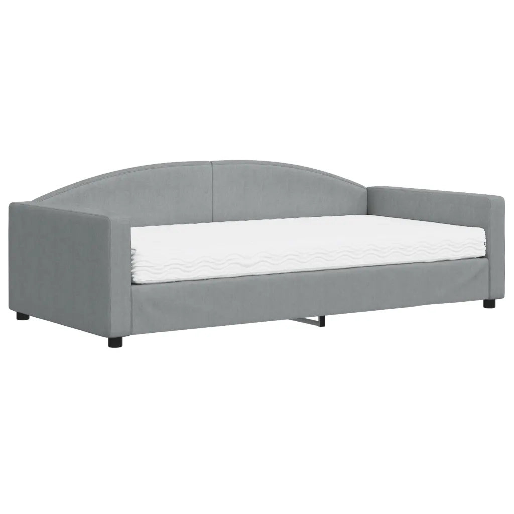 Divano Letto con Materasso-Sofa Letto-Daybed Grigio Chiaro 100x200 cm in Tessuto 960410
