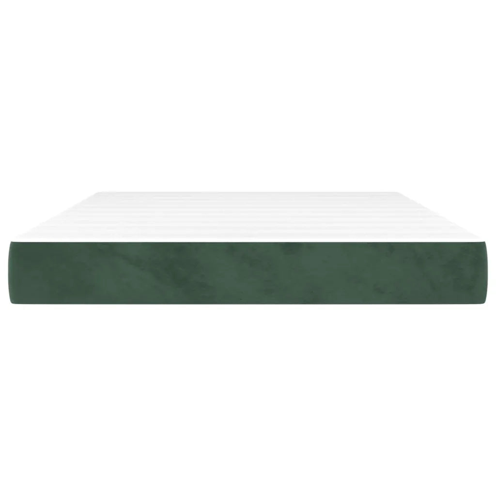 Materasso a Molle-Materasso per letto Verde Scuro 140x190x20 cm in Velluto