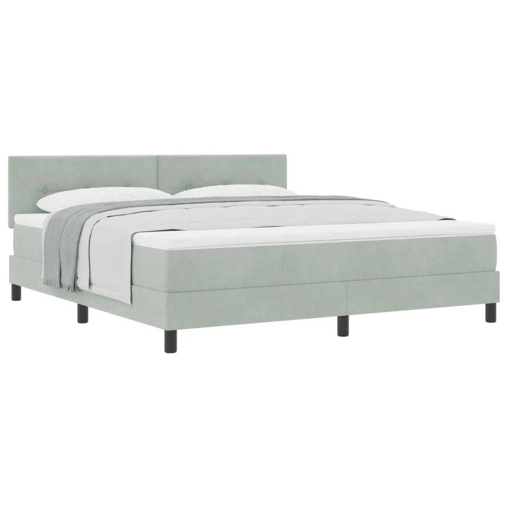 Letto a molle con materasso Grigio chiaro 180 x 200 cm Velluto 3339188