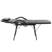 Lettino da Massaggio Portatile in Similpelle 185x78x76 cm Nero 110160