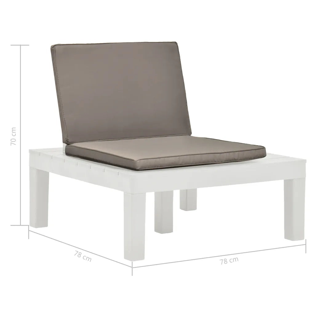 Sedie a Sdraio da Giardino e Cuscini 2 pz in Plastica Bianche 3054424