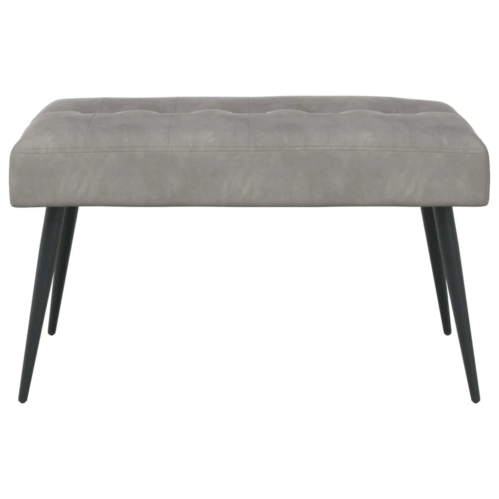 Panchina con bottoni imbottiti Grigio Chiaro 80 x 40 x 46 cm 42038515