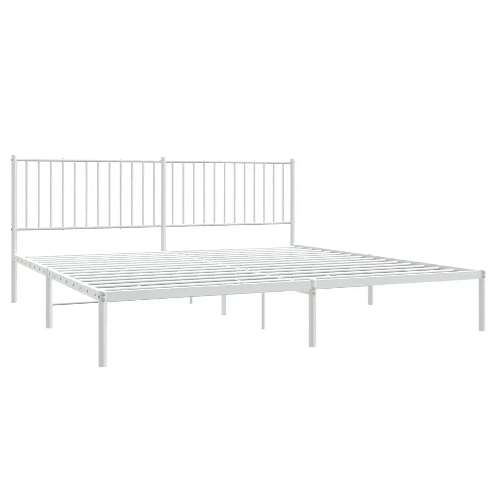 Giroletto con Testiera Metallo Bianco 193x203 cm 350937