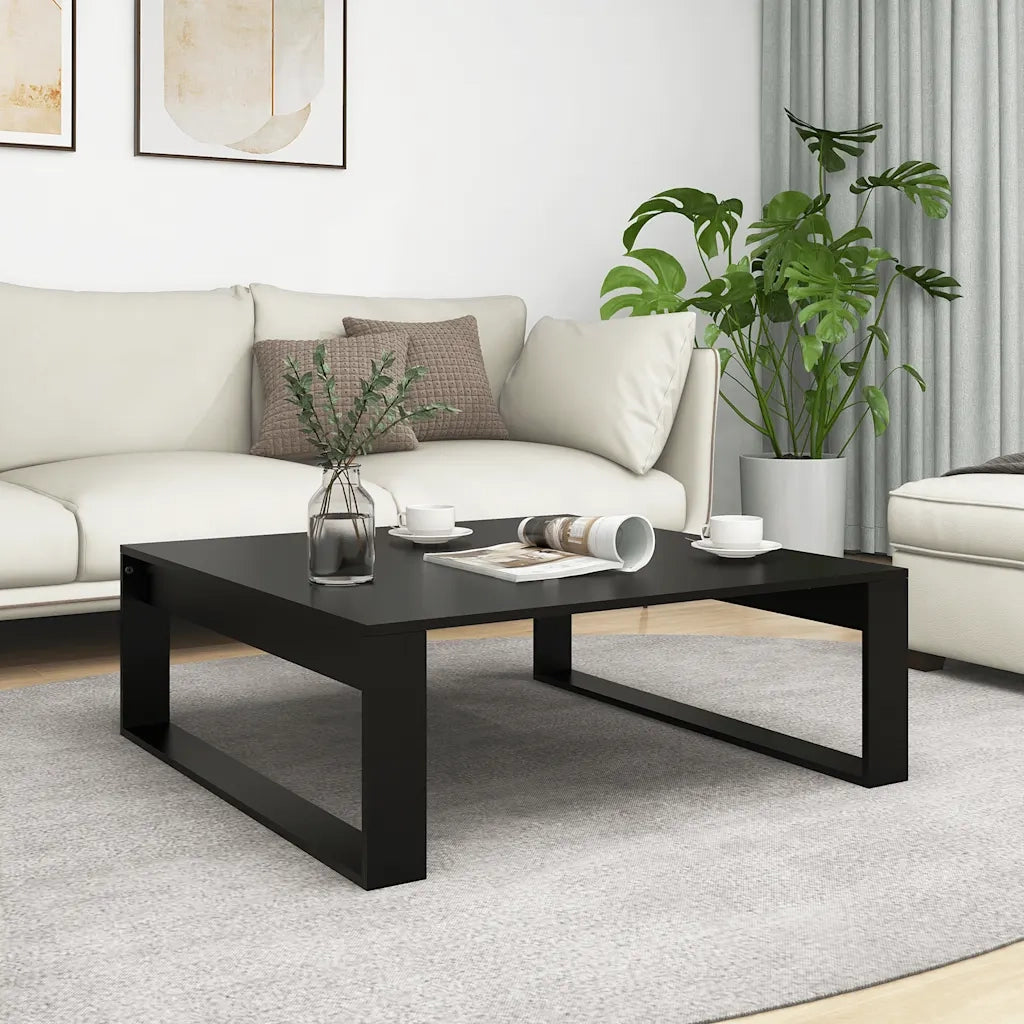 Tavolino da salotto | Tavolino da caff¨¨ | Tavolino da Soggiorno Nero 100x100x35 cm Truciolato