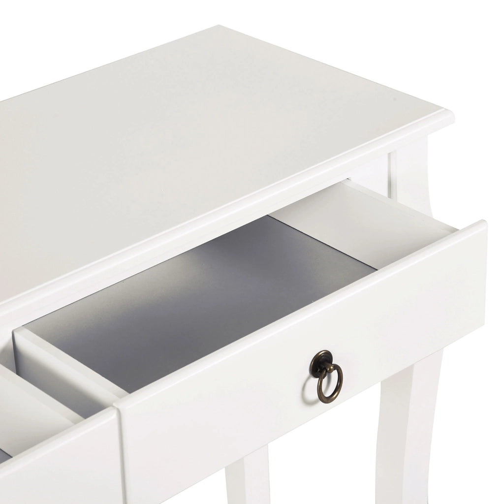 Mobiletto Tavolo Consolle da Ingresso Moderno con 2 Cassetti Casa Legno 100 ¡Á 33 ¡Á 75cm Bianco