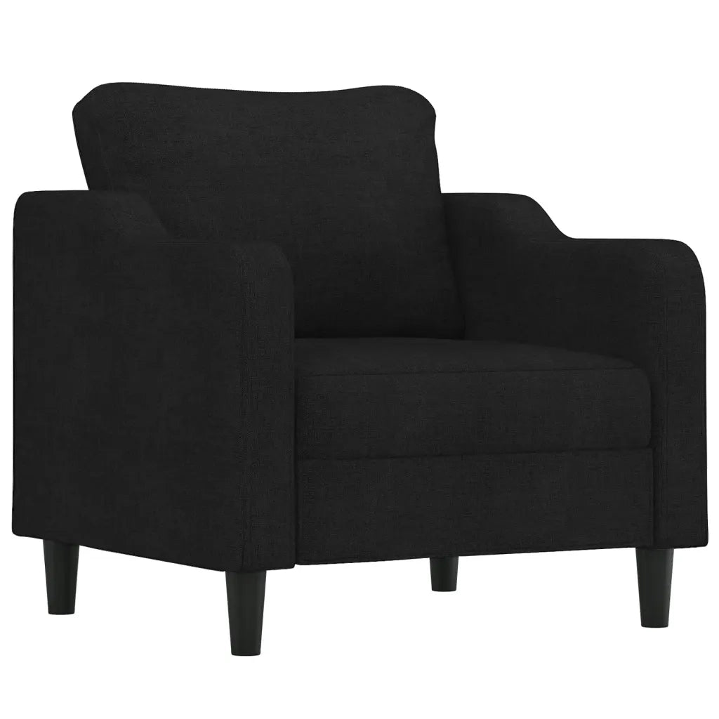 Set di Divani 3 pz con Cuscini Nero in Tessuto 3201774