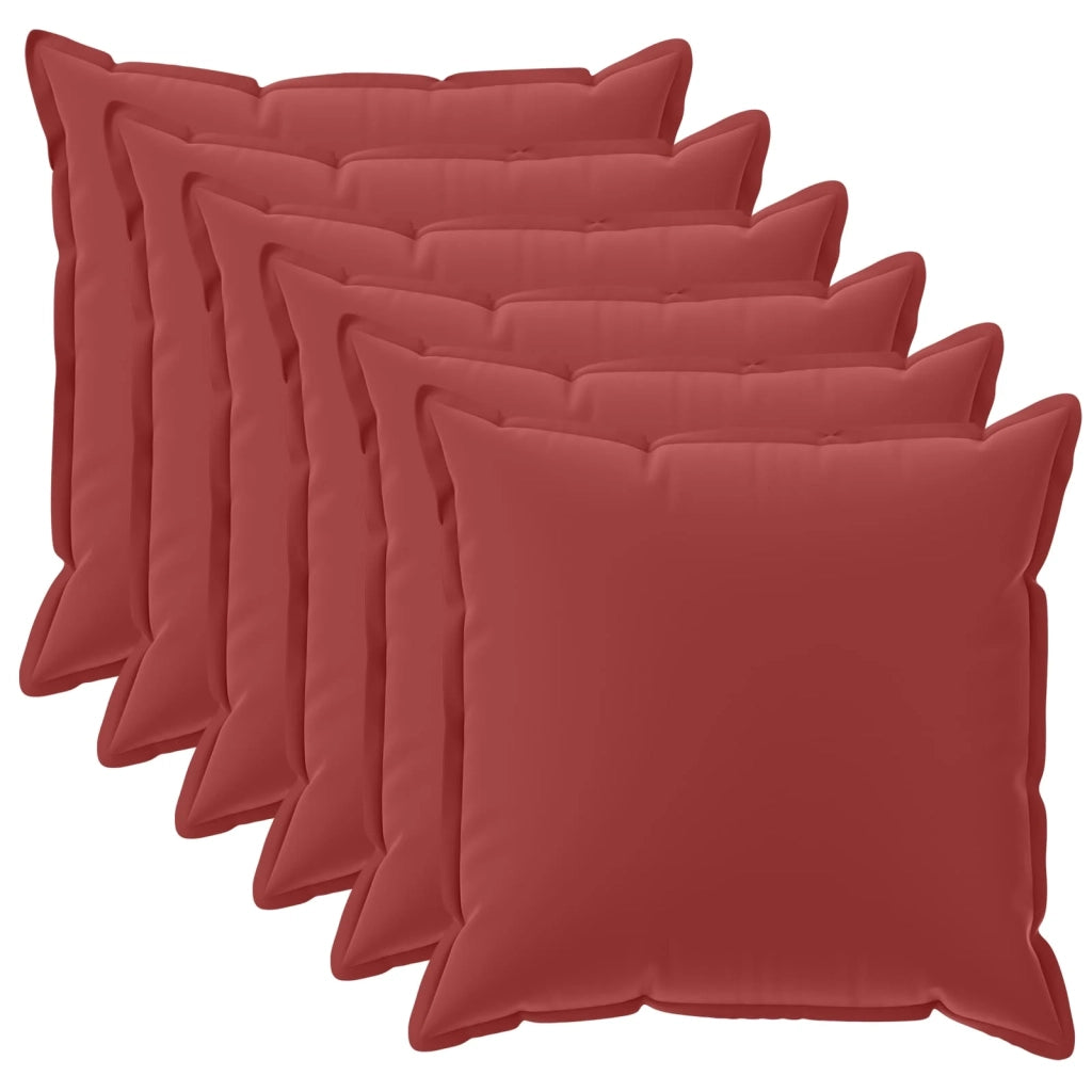 Federa 6 pcs HOUTEN Rosso Vino 30 x 30 cm Poliestere 915928