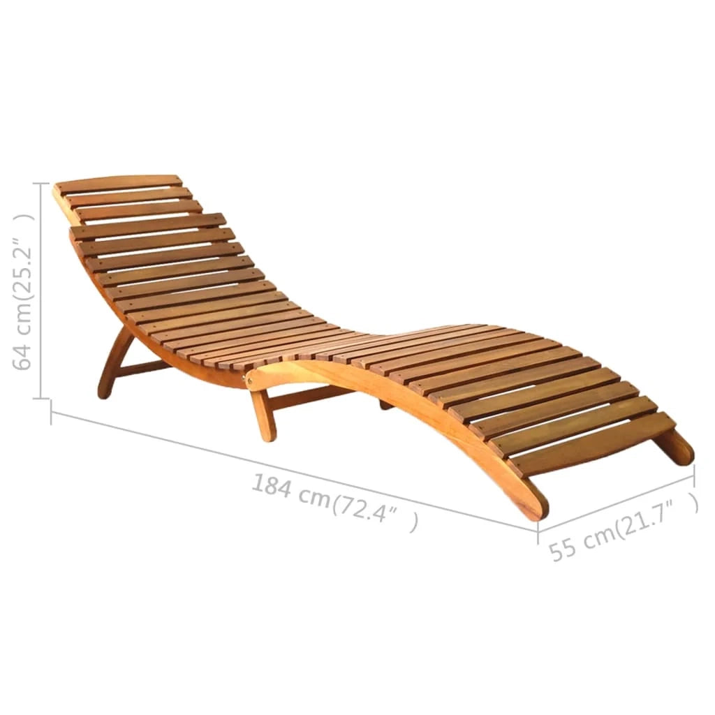 Lettino prendisole sedia a sdraio lettino prendisole letto da giardino mobili da esterno per patio legno massello di acacia marrone 02_0012708