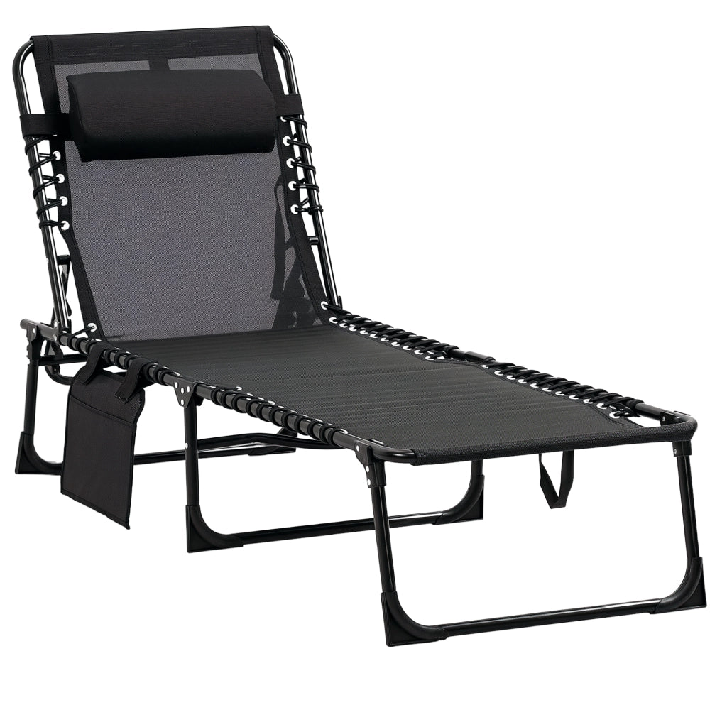 Chaise longue reclinabile ¨C zephmum ¨C nero 189x58x30 cm