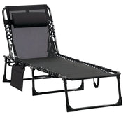 Chaise longue reclinabile ¨C zephmum ¨C nero 189x58x30 cm