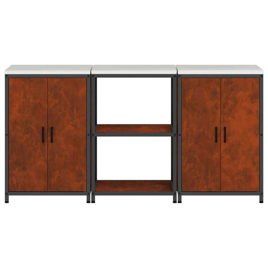 Set di Stoccaggio per Cucina con lo scaffale 3 pcs Ruggine 3392700