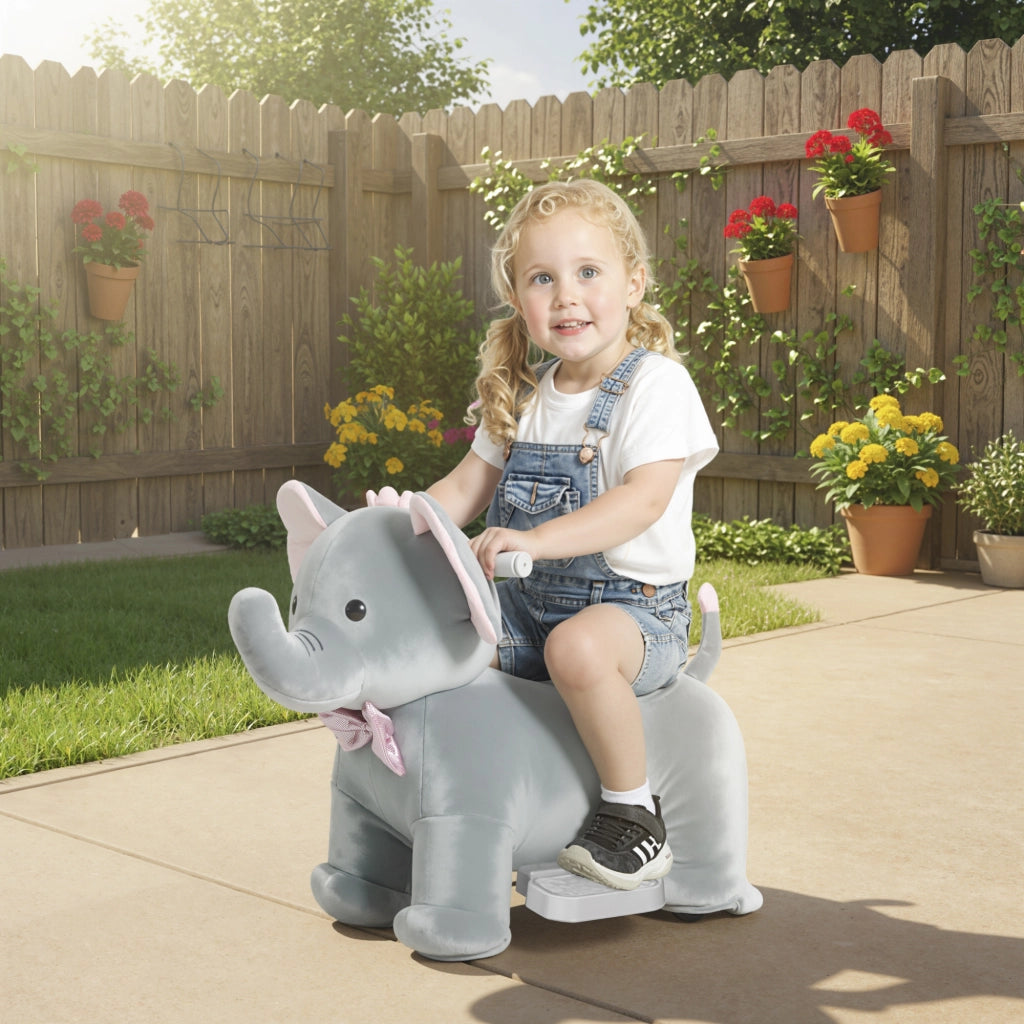 Elefante Giocattolo con Musica e Luci ¨C zephmum ¨C Grigio 6V