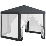 Gazebo da Giardino Esagonale ¨C zephmum ¨C Grigio, Metallo e Poliestere, 394x394x250 cm