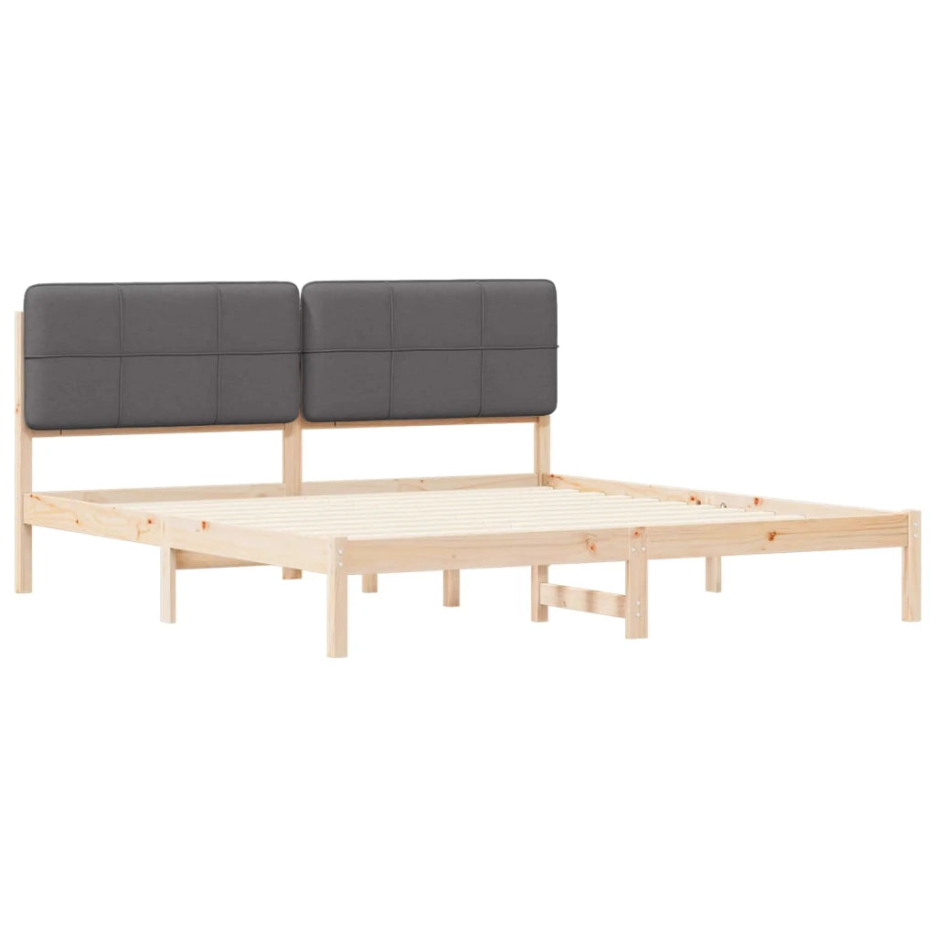 Letto con Testiera Rivestita Grigio scuro 180 x 200 cm