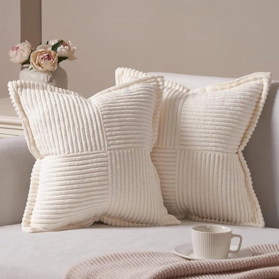 Set di cuscini decorativi - Corduroy morbido - Set di 2 - 45x45 cm