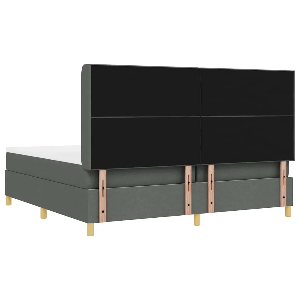 Letto a molle con materasso Grigio scuro 200 x 200 cm Tessuto 3341855