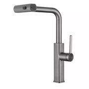 Trade Shop - Rubinetto Cucina Estraibile Con Erogatore Girevole 2 Getti Acciaio Satinato 87257 -
