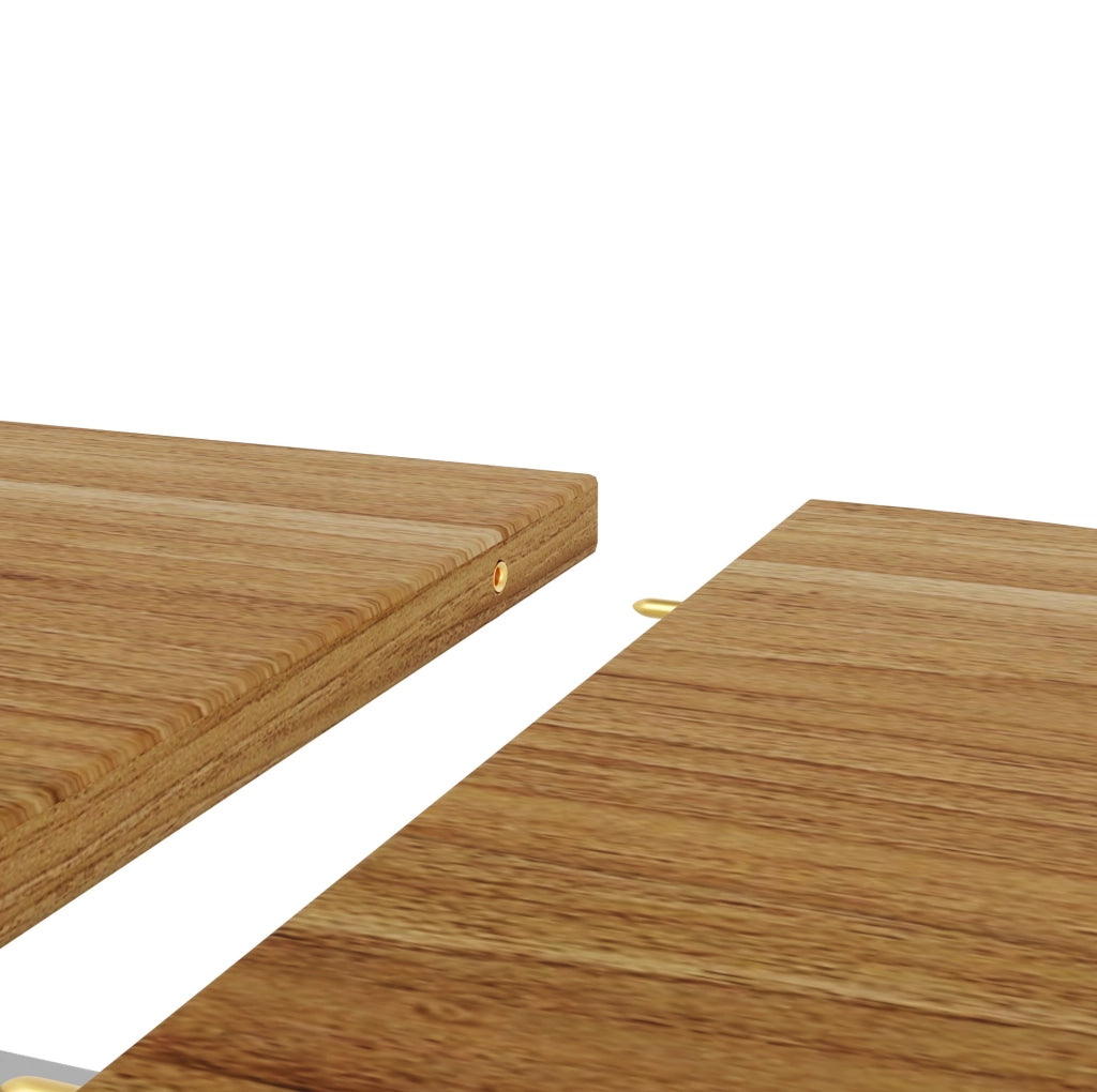 Tavolo da pranzo allungabile 118-158 cm in MDF e metallo marrone