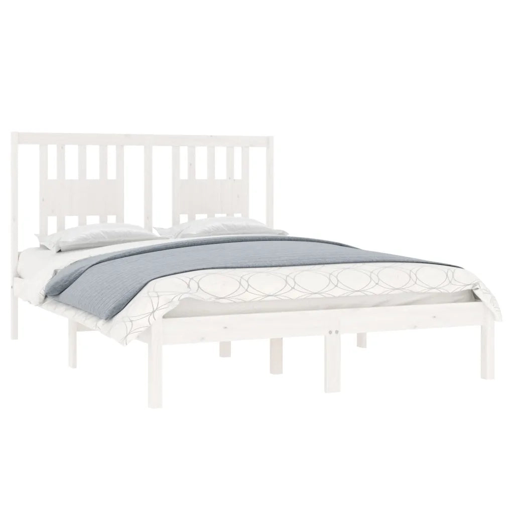 Giroletto-Struttura Letto Bianco in Legno Massello di Pino 120x200 cm 746721