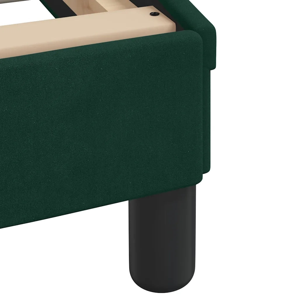 Giroletto-Struttura Letto Dover Verde Scuro 140x190 cm in Velluto
