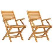 Sedie da Giardino Pieghevoli 2 pz | Sedie da Esterno 55x62x90cm Legno Massello Teak